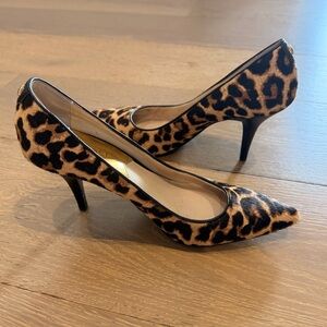 Michael Kors Leopard Print Pointed Toe Pumps in Brown and Black